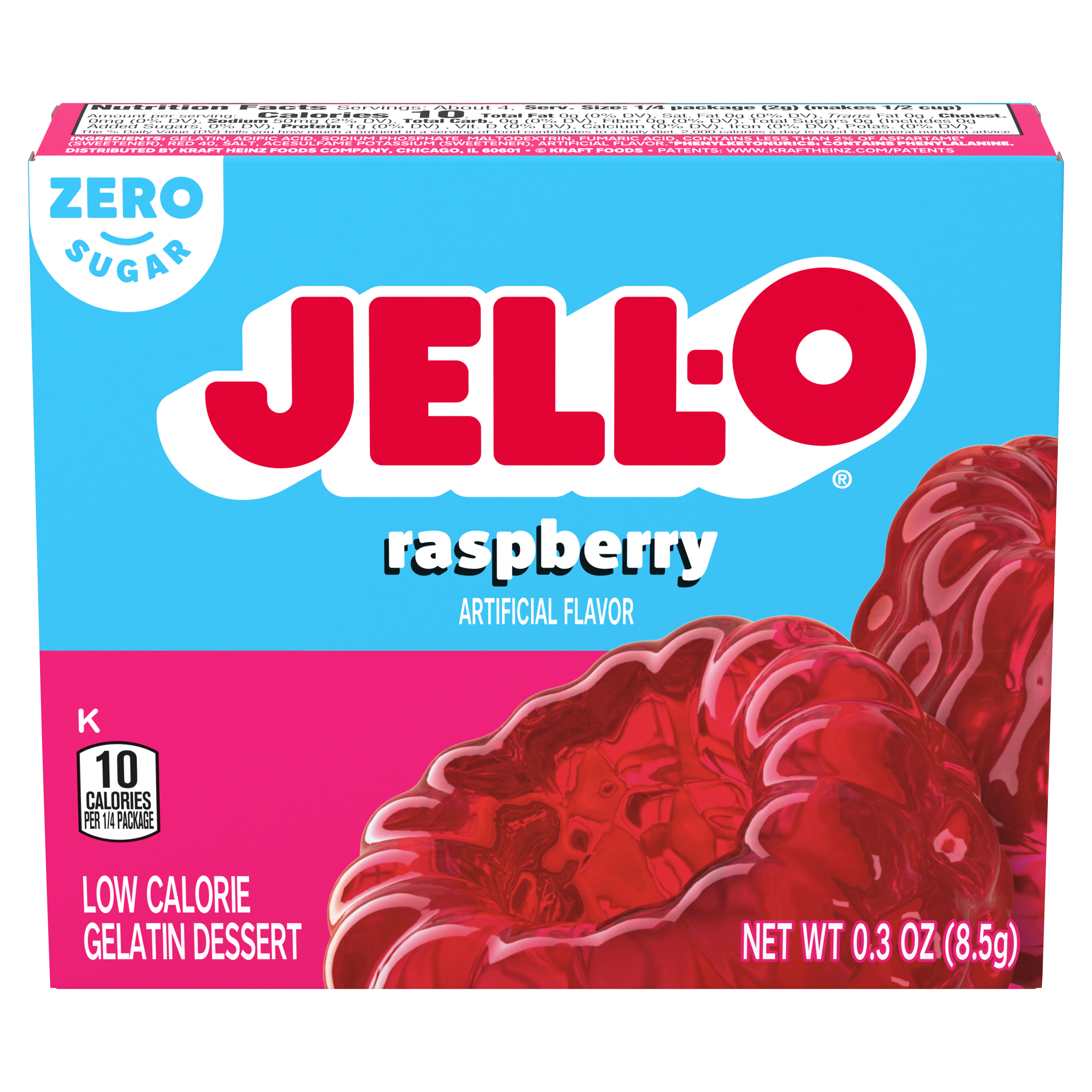 Zero Sugar Raspberry Flavor Gelatin