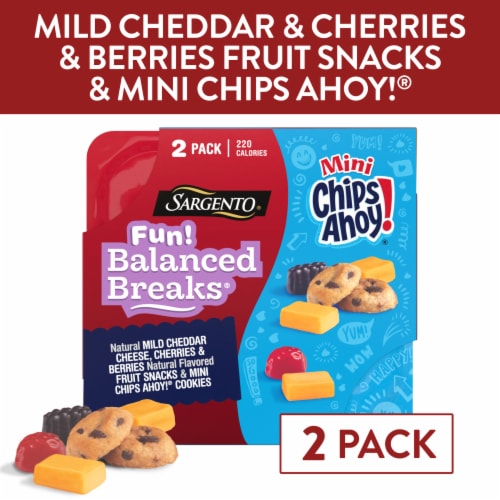Sargento® Fun! Balanced Breaks® Mild Cheddar with Fruit Snacks and Mini Chips Ahoy!® Snack Kits