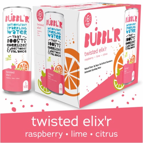 BUBBL'R Twisted Elix'r Antioxidant Sparkling Water Cans