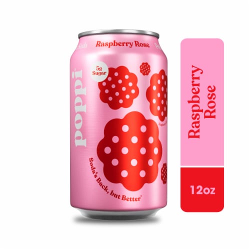 Poppi Raspberry Rose Prebiotic Soda Can