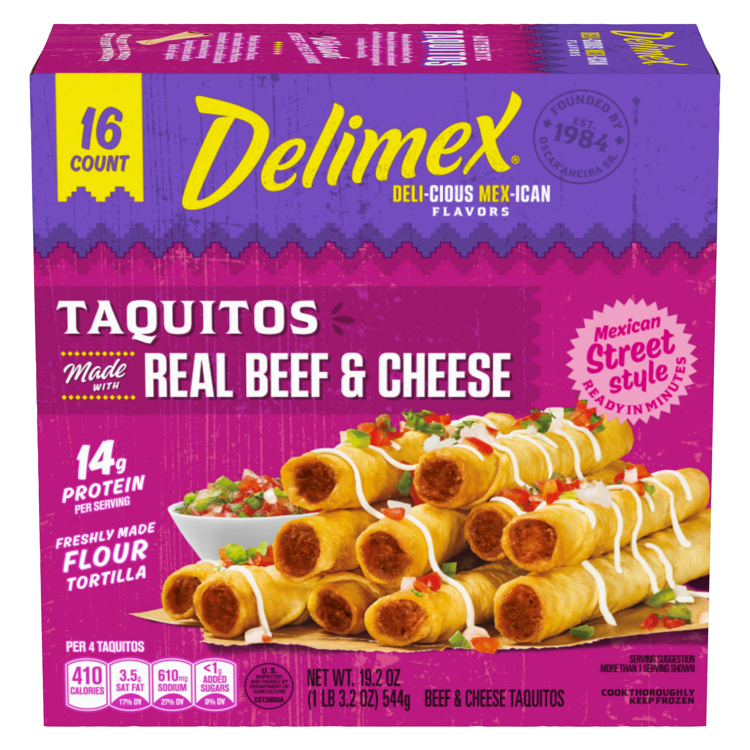 Beef & Cheese Flour Taquitos Frozen Snacks