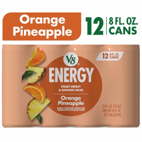 V8 Energy Orange Pineapple Energy Drink Cans