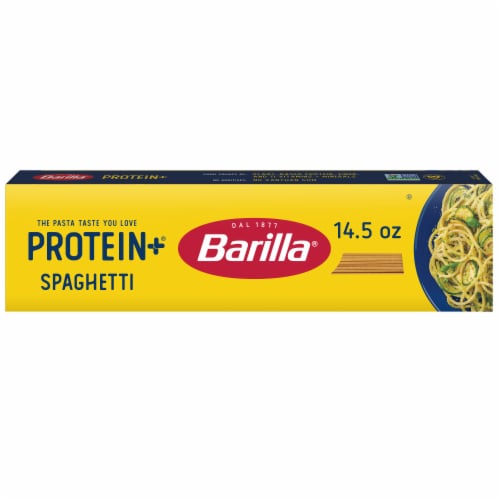 Barilla Protein+ (Plus) Spaghetti Pasta Non-GMO and Kosher Certified Plant Based Protein Pasta