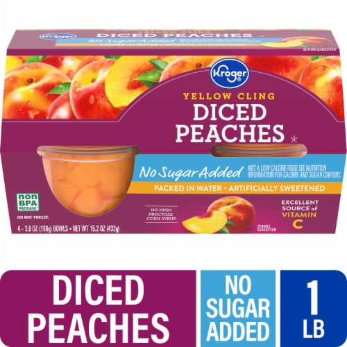 Kroger® No Sugar Added Yellow Cling Diced Peaches Cups