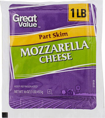 Great Value Part Skim Mozzarella 16 oz