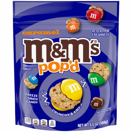 M&M'S Pop'd Caramel Milk Chocolate Crunchy Colorful Freeze-Dried Candy Bag