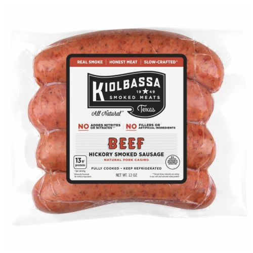 Kiolbassa Beef Hickory Smoked Sausage, 12 oz