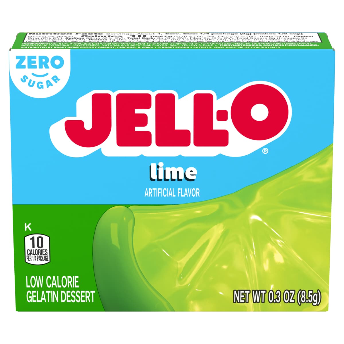 Zero Sugar Lime Flavor Gelatin
