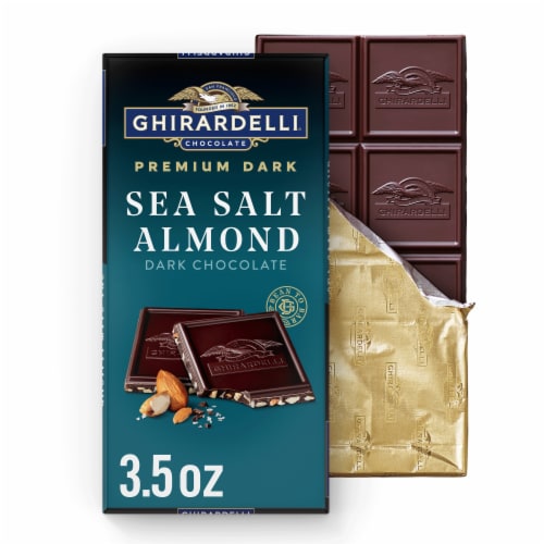 Ghirardelli PREMIUM DARK Sea Salt Almond Dark Chocolate Bar