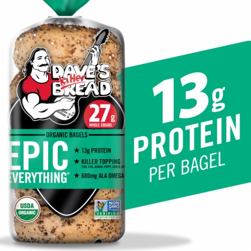 Dave's Killer Bread Epic Everything Bagels, Organic Bagels, 5 Count