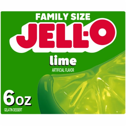 Jell-O Lime Gelatin Dessert Mix, Family Size, Box