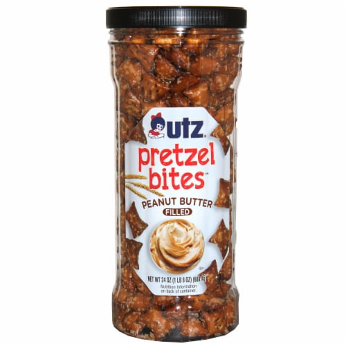 Utz Peanut Butter Filled Pretzel Bites, 24 oz Barrel