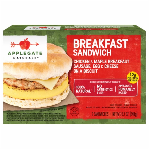 Applegate Naturals Chicken & Maple Breakfast Sausage Sandwich (Frozen)