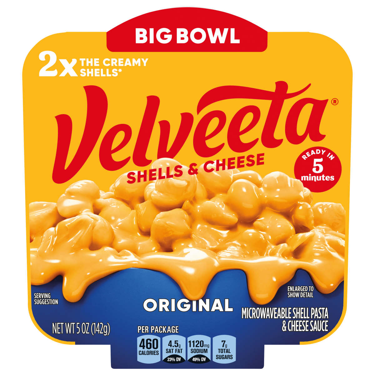 Shells & Cheese Original Mac and Cheese Easy Microwavable Dinner Big Bowl