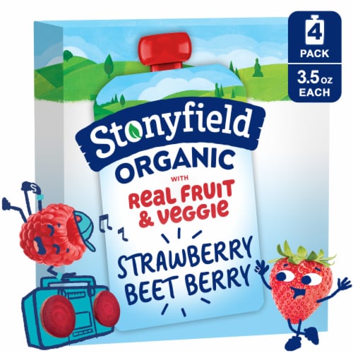 Stonyfield Organic Whole Milk Strawberry Beet Berry Yogurt Pouches