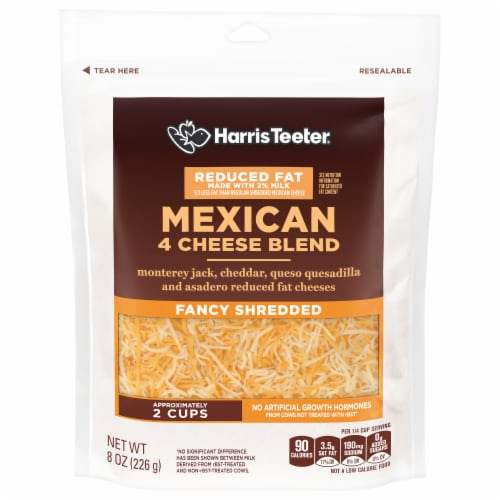 Harris Teeter Reduced Fat 2% Milk Mexican 4 Cheese Blend Fancy Shredded Cheese