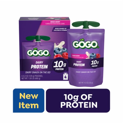 GOGO 10g Protein Mixed Berry Dairy Snack On The Go Pouches