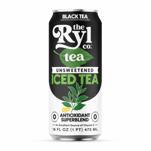 Ryl™ Unsweetened Antioxidant Superblend Zero Sugar Iced Black Tea Single Can