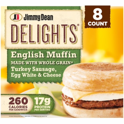 Jimmy Dean Delights® Turkey Sausage Egg White & Cheese English Muffin Frozen Breakfast Sandwiches
