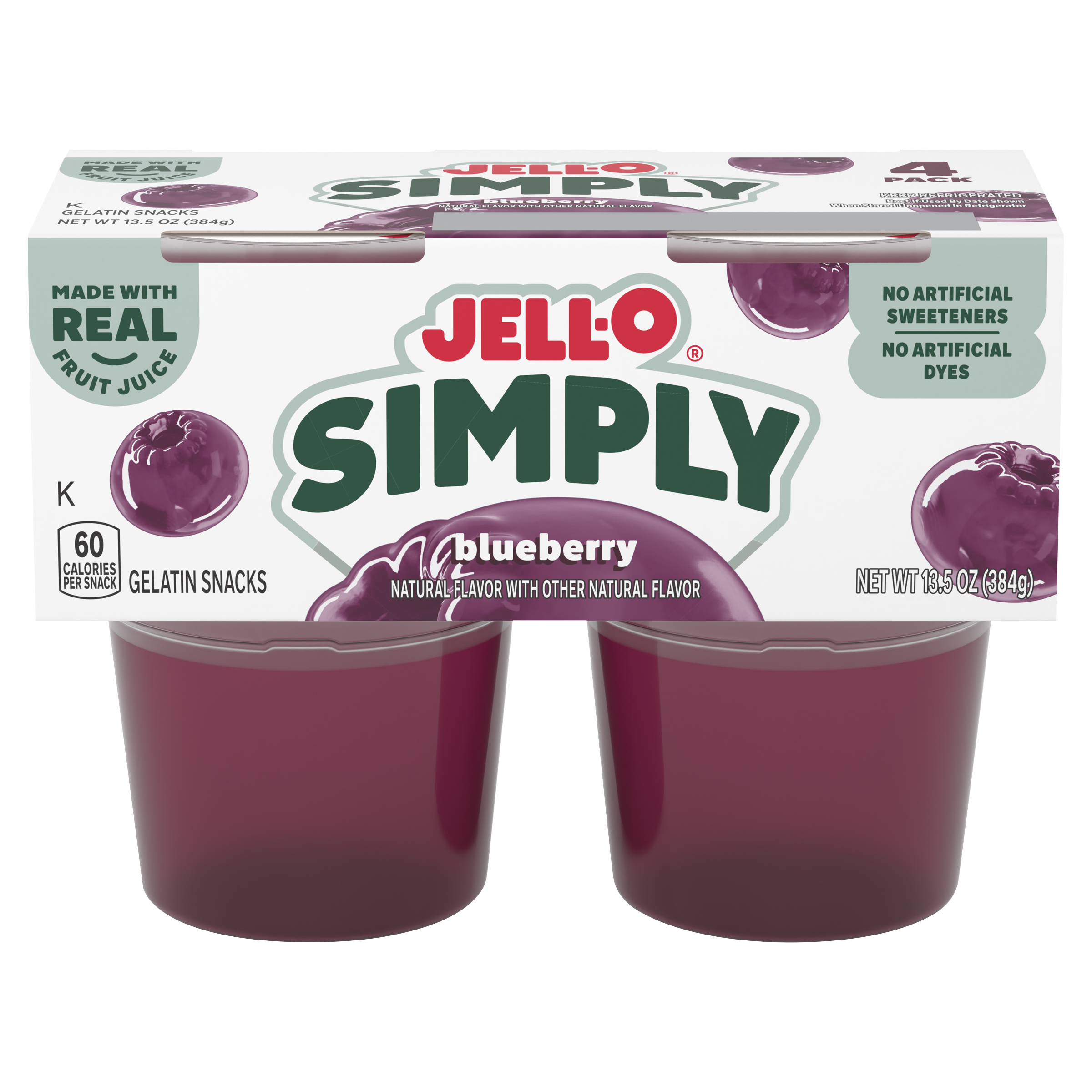 Simply Blueberry Gelatin Snack Cups