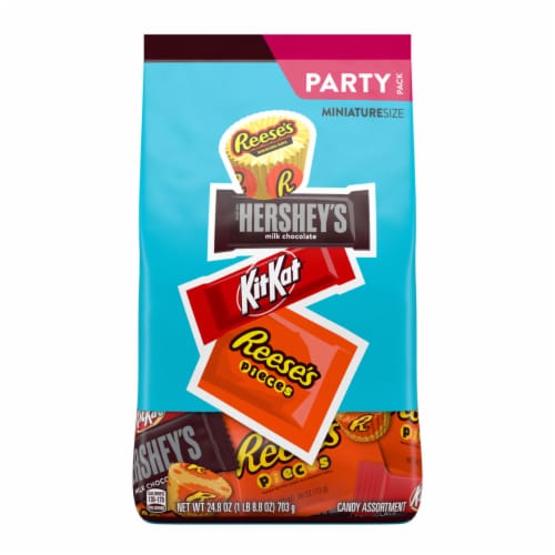 CHOC PKGD CANDY ASST PARTY PK: REESES PIECES, KIT KAT CRISP, HERSHEYS MINIATURES, REESES MINIATURES
