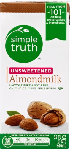 Simple Truth™ Dairy Free Shelf Stable Unsweetened Plain Almond Milk Quart