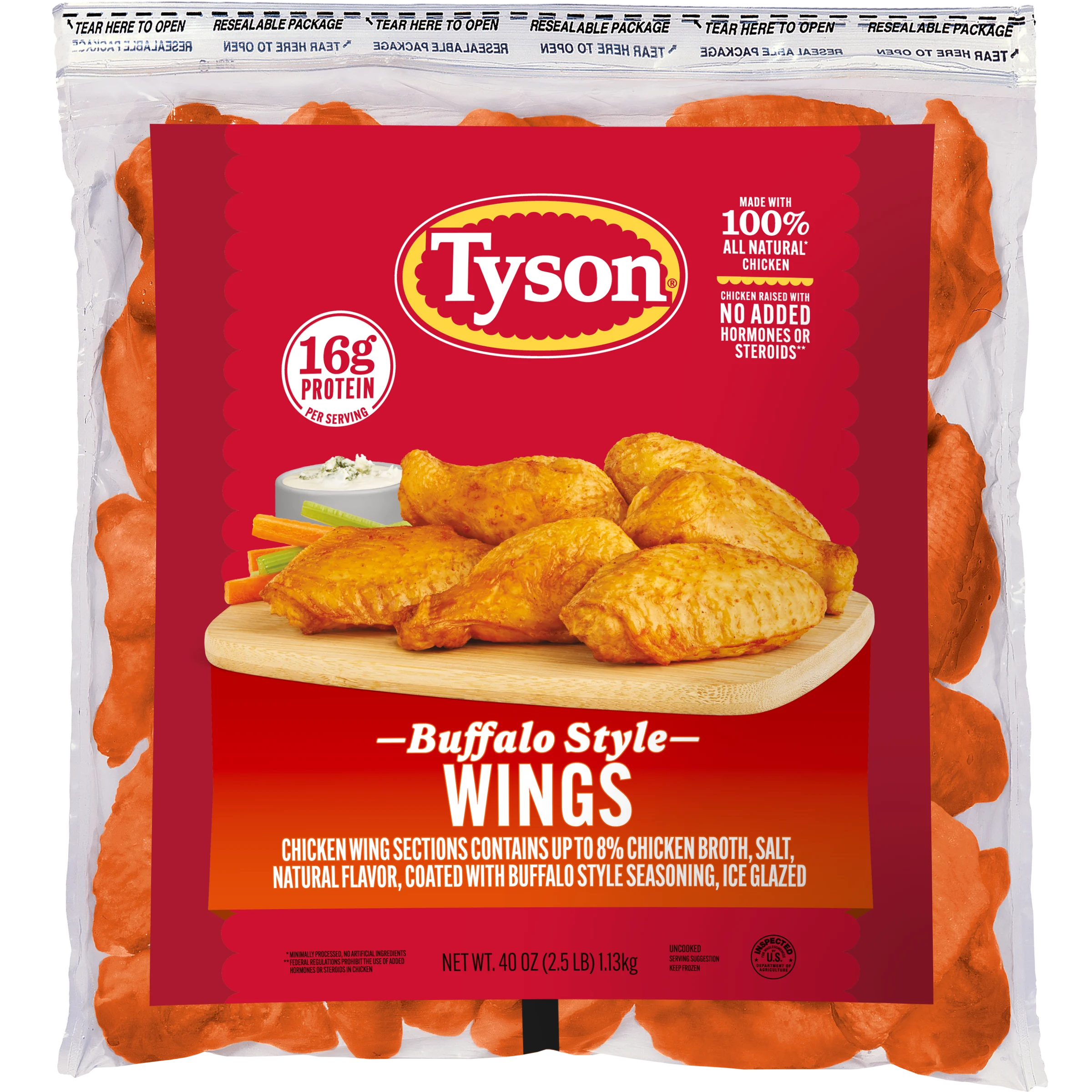 Tyson Buffalo Style Chicken Wings, Frozen/Uncooked