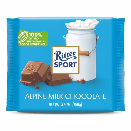 Ritter Sport Milk Chocolate Candy Bar with Creamy Alpine Milk