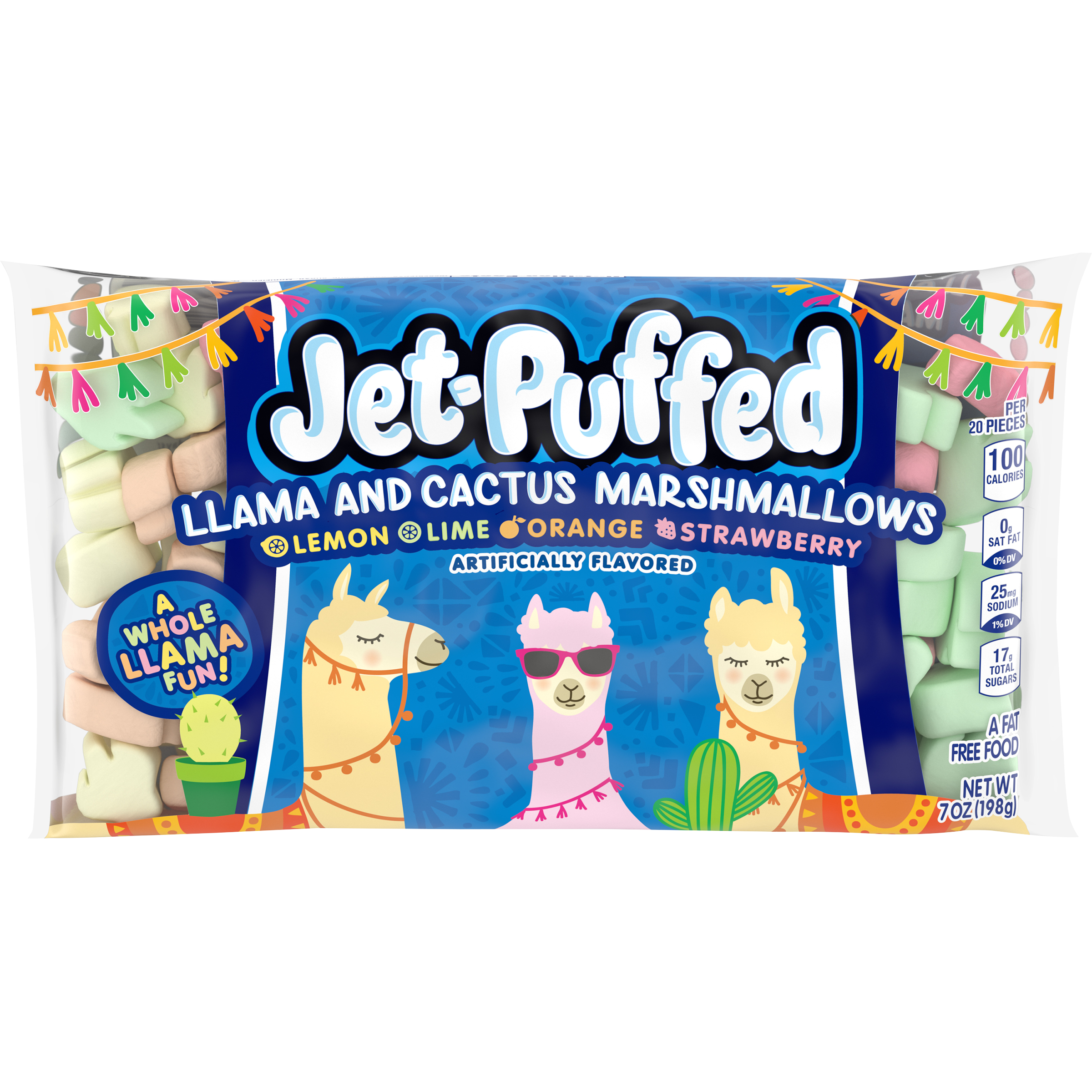 Lemon, Lime, Orange & Strawberry Llama & Cactus Shaped Marshmallows