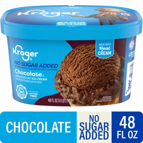 Kroger® Churned Lactose Free No Sugar Added Chocolate Ice Cream Tub