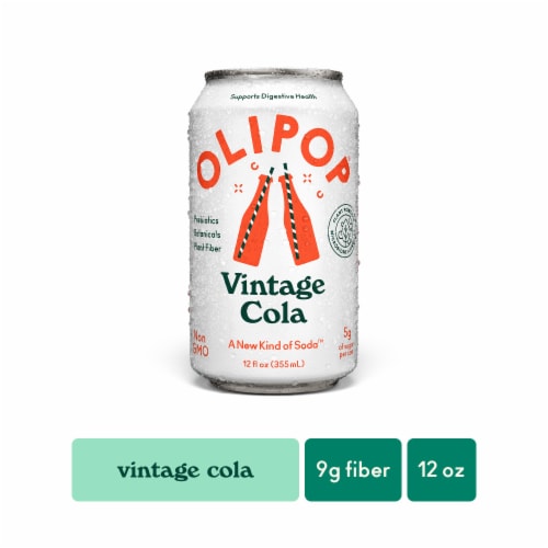 Olipop® Vintage Cola Prebiotic Soda Can, Refrigerated
