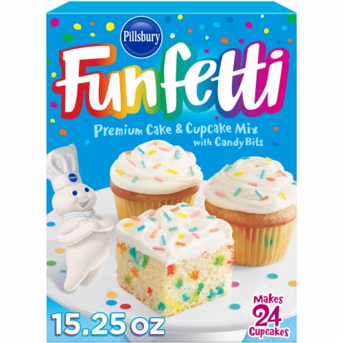 Pillsbury Funfetti Cake Mix with Candy Bits, 15.25 Oz Box