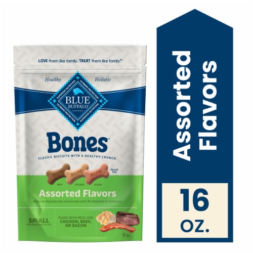 Blue Buffalo Bones Crunchy Biscuit Small Dog Treats Assorted Flavors