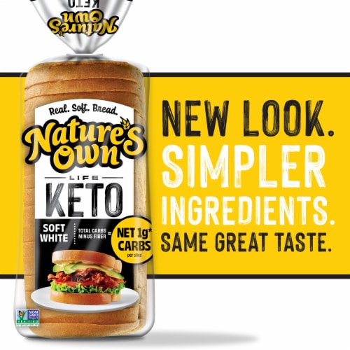 Nature's Own Life Keto Soft White Bread, Net 1 Carb Sliced White Non-GMO Keto Bread