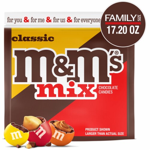 M&M's Classic Mix Chocolate Candy Assortment Family Size Bag