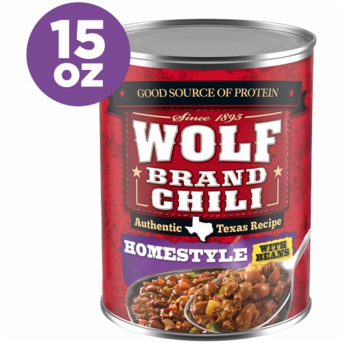 Wolf Brand Homestyle Chili with Beans, 22g Protein per Serving
