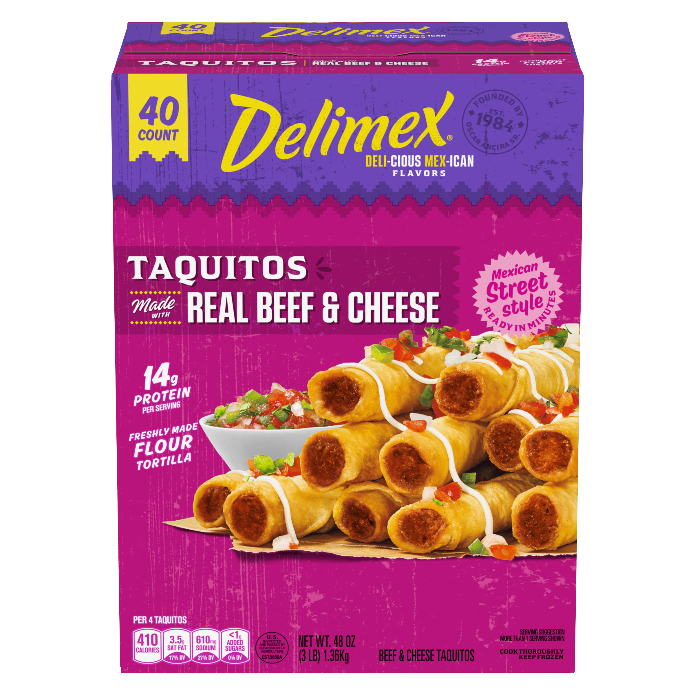Beef & Cheese Flour Taquitos Frozen Snacks