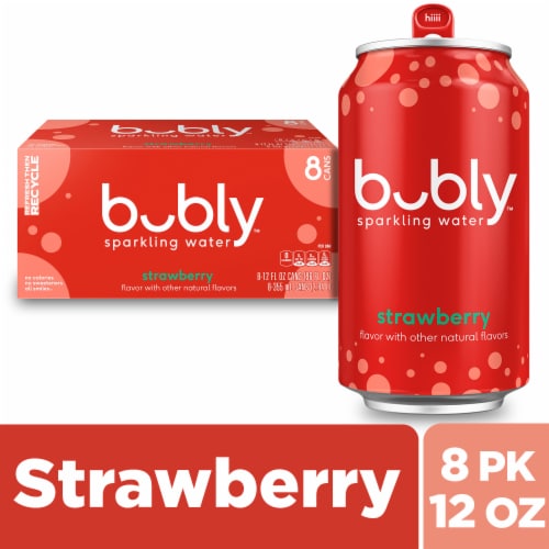 Bubly Strawberry Sparkling Water Cans