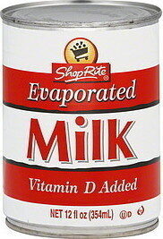Shop Rite Evaporated (whole) Milk 12 oz can