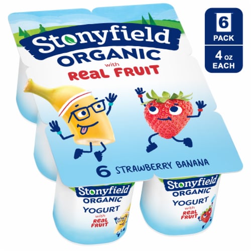 Stonyfield Organic Kids Whole Milk Yogurt Cups, Strawberry Banana