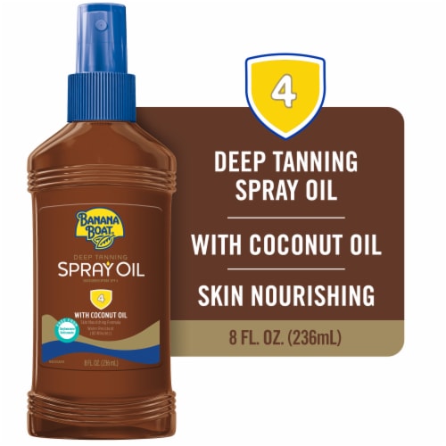 Banana Boat Dark Tanning Spray Oil SPF 4 Infused With Carrot + Banana Extracts + Coconut Oil