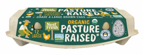 NestFresh Organic Pasture Raised HFAC Brown Eggs LG A 12 CT