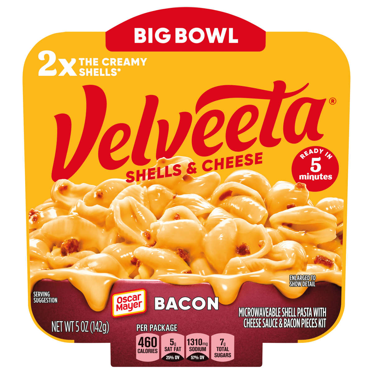 Shells & Cheese with Bacon & Cheese Sauce