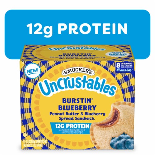 Smucker's Uncrustables 2.8 Ounce Peanut Butter & Blueberry Wheat 8 Pack