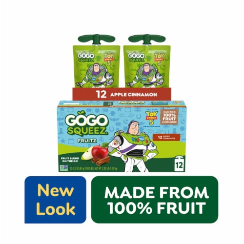 GoGo squeeZ Toy Story 5 No Sugar Added Apple Cinnamon Applesauce Pouches