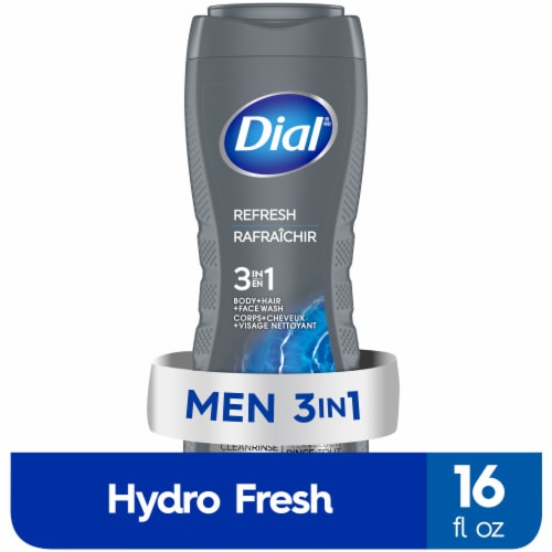 Dial® Refresh Men's 3-in-1 Body Wash + Hair + Face Wash in Blue Sage Scent