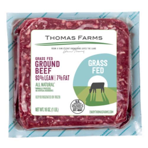 Thomas Farms Grass Fed Ground Beef 93% Lean 7% Fat