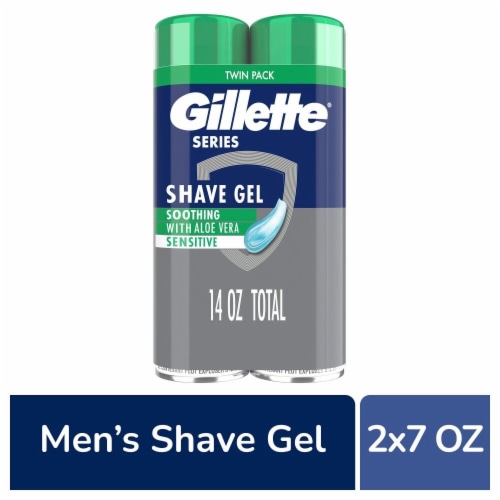 Gillette Series for Men Soothing with Aloe Vera Shave Gel Twin Pack