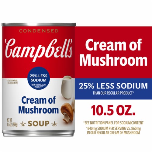 Campbell's® Condensed 25% Less Sodium Cream Of Mushroom Soup