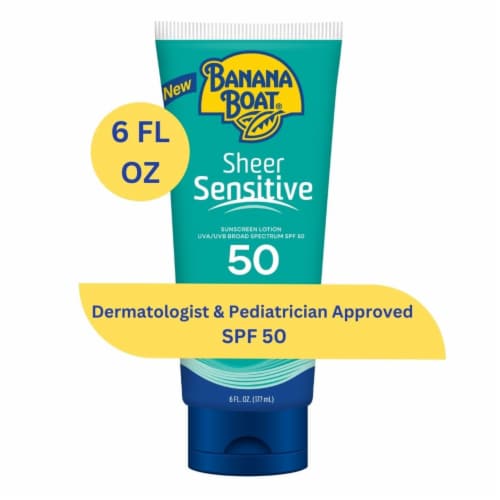 Banana Boat Sheer Sensitive Sunscreen Lotion SPF 50 Dermatologist & Pediatrician Approved